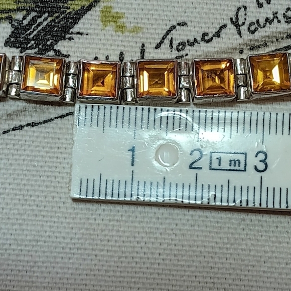 925 Silver Citrine Faceted Bracelet - Picture 7 of 10